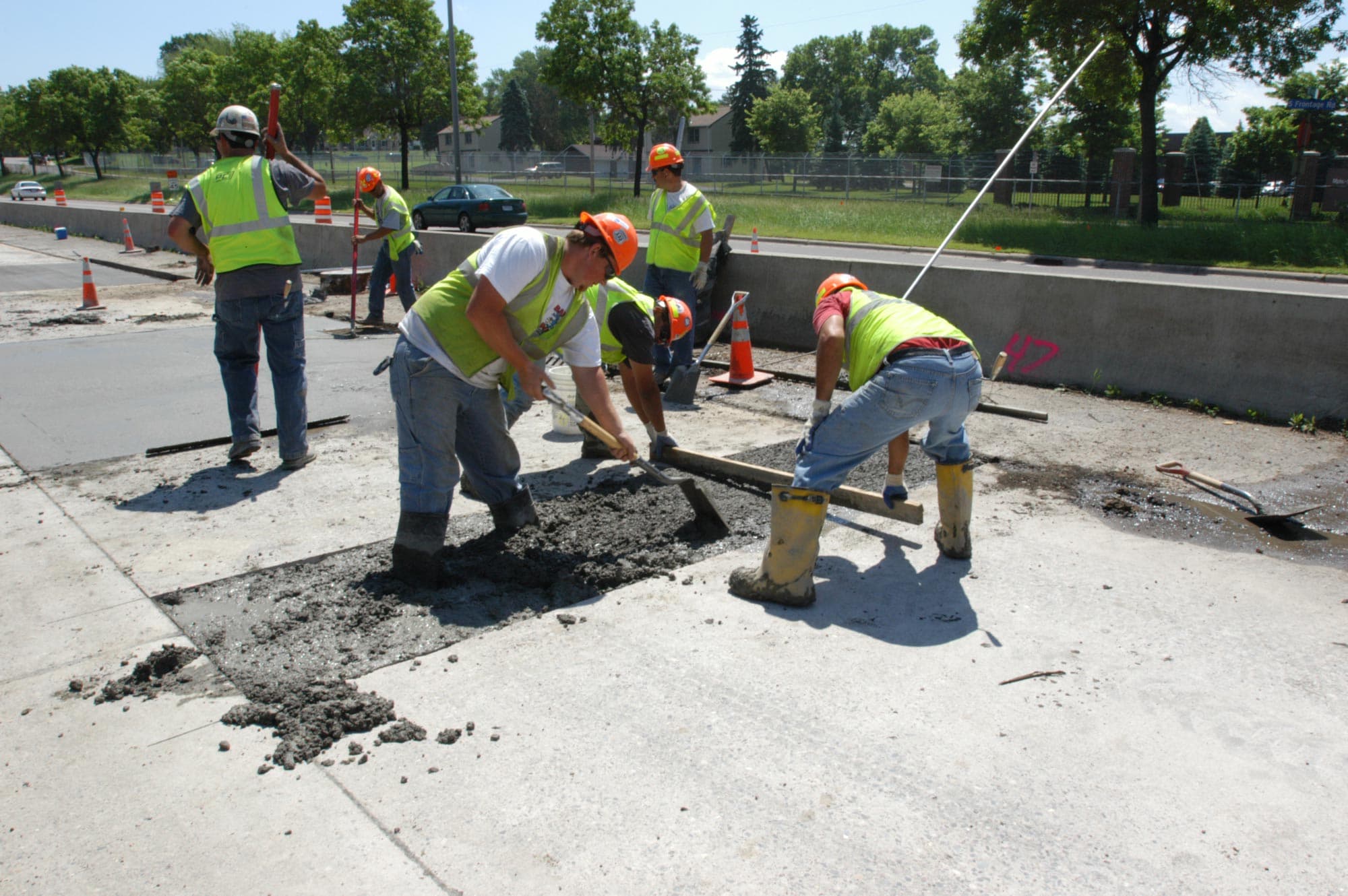 Step three of the concrete pour