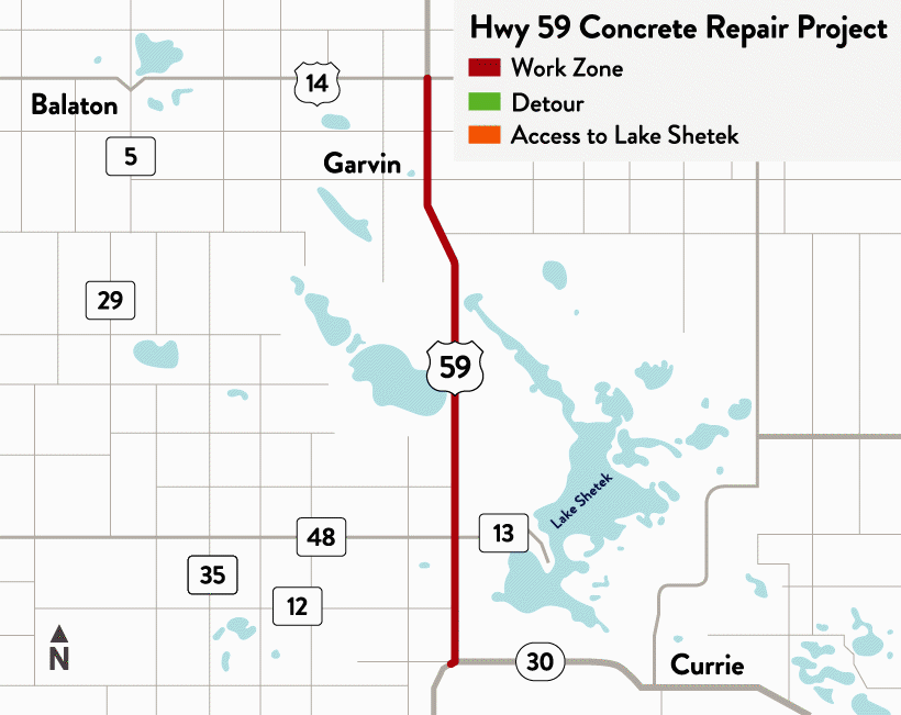 Animated detour route map