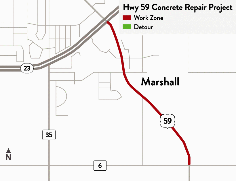 Animated detour route map